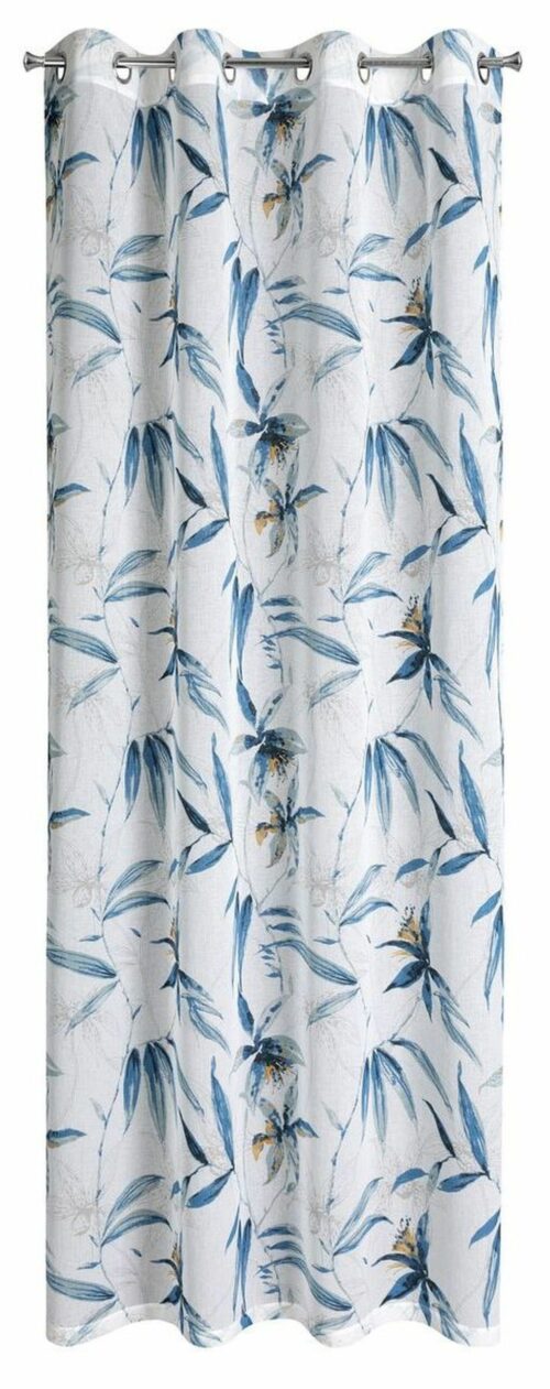 Gordijn in-between van etamine met plantenprint ZKPG-02