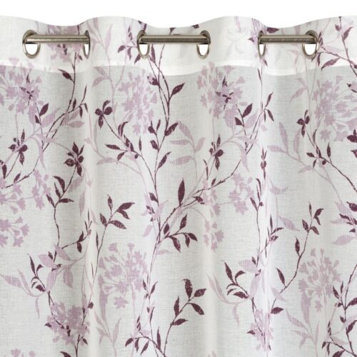 Gordijn in-between van etamine met plantenprint ZKPH-01