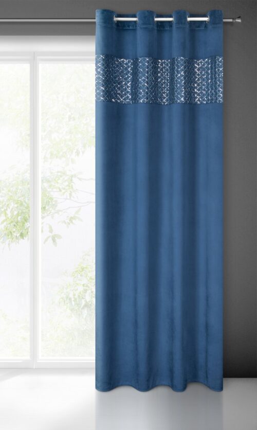 ZKZQ-04a Velours gordijn versierd met borduursels en pailletten ZKZQ-04