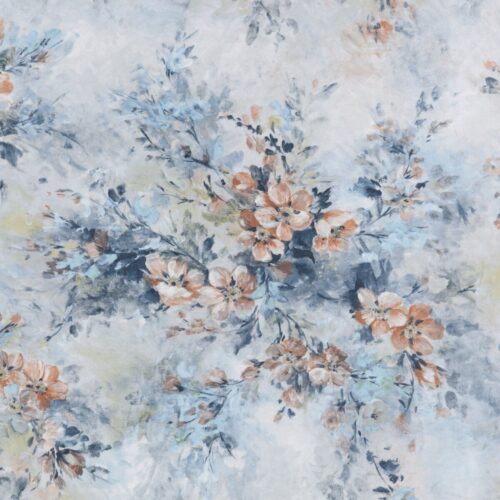 ZLC-01A Velours gordijn met bloemen ZLC-01