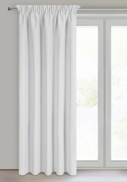 ZLP-01a Verduisterend Plooigordijn met Linnenlook - Wit