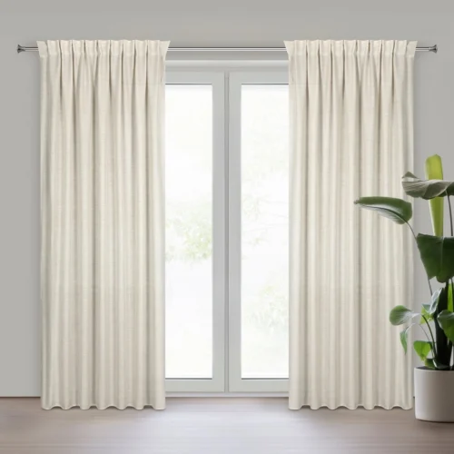 ZLS-01 Linnenlook Plooigordijn Gemêleerd - Beige