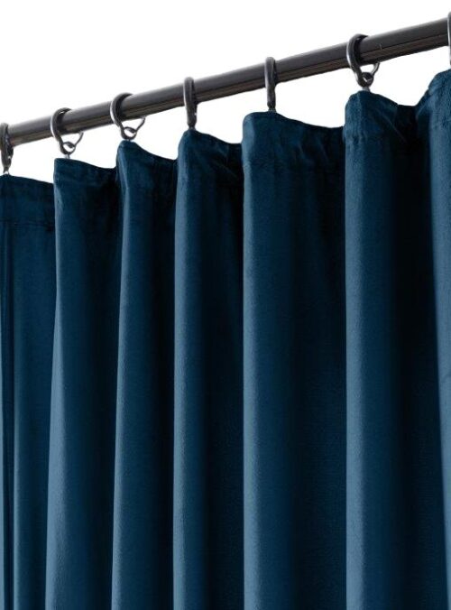 ZMR-04-biale Marineblauw velours plooigordijn ZMR-04