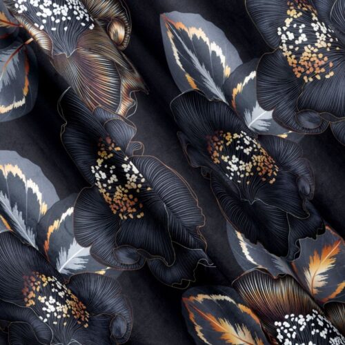 ZWP-02b Velours gordijn met print ZWP-02