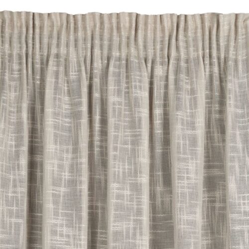 ZWX-02e Beige Linnenlook Plooigordijn met Structuur