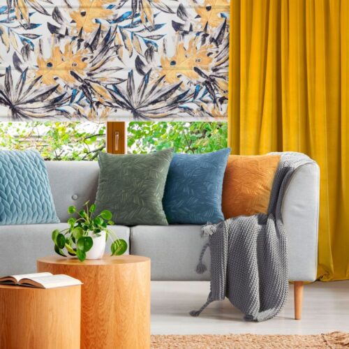 JQK-ZB Kussenhoes velours met plantenmotief JQK-03