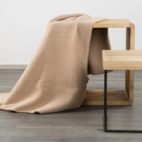 K132-A Deken met Wafelstructuur - Beige