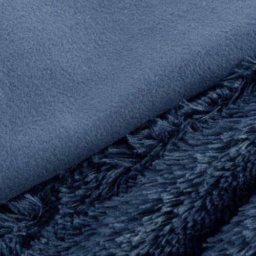 Deken met bontstructuur donkerblauw 70x160