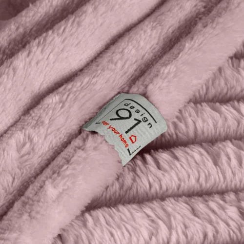 Deken teddy reliëf met strepen roze 70x160