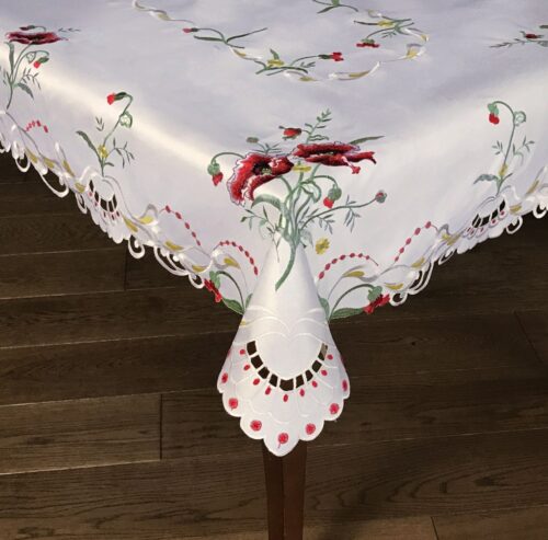 OH-203-A-PR Tafelkleed met Borduursel Rechthoek - Ecru