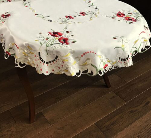 OH-203-C Tafelkleed met Borduursel Rechthoek - Ecru