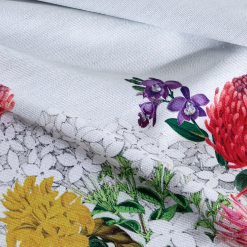 Loper met bedrukt bloemenpatroon OKF-02