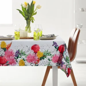 Tafelkleed met geprint bloemmotief OKF-02