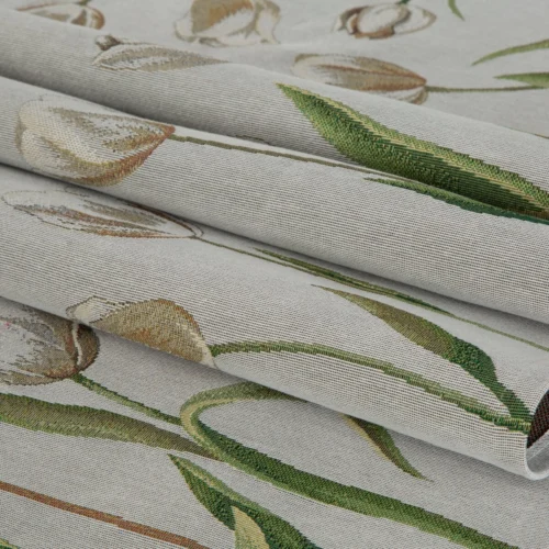 Tafelkleed van chenille met tulpen OKH-03