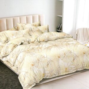 Dekbedovertrek met gouden bloemen PEB-909