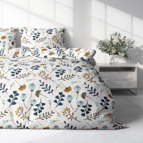 PEQ-015a Dekbedovertrek met bloemenprint PEQ-015