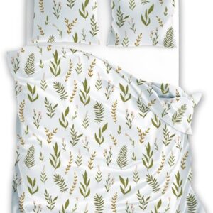 Dekbedovertrek met bloemen en groene bladeren PEQ-002