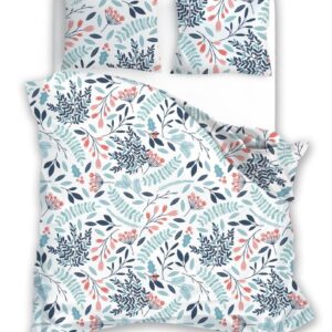 Dekbedovertrek met blauwe bladeren print PEQ-009