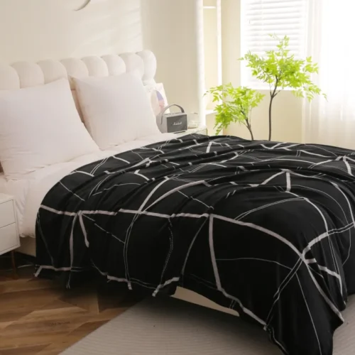 Deken microvezel met geometrisch patroon KFB-11