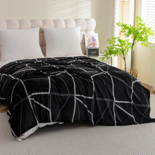 Deken microvezel met geometrisch patroon KFB-11