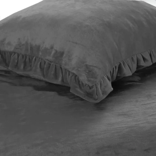 810px_PGI-01e Microvezel Teddy beddengoed met Ruches Donkergrijs