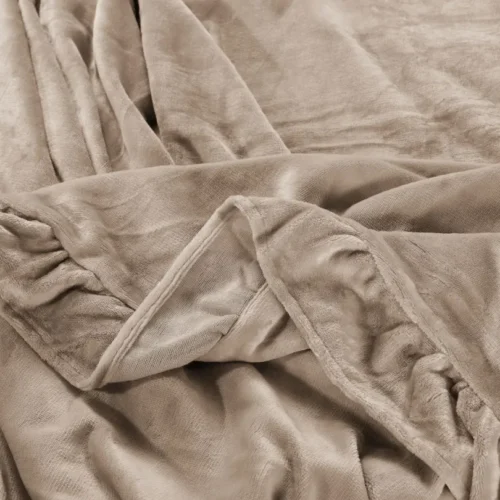 Microvezel Teddy beddengoed met Ruches Beige