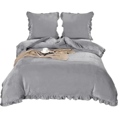 810px_PGI-03a Microvezel Teddy beddengoed met Ruches Lichtgrijs