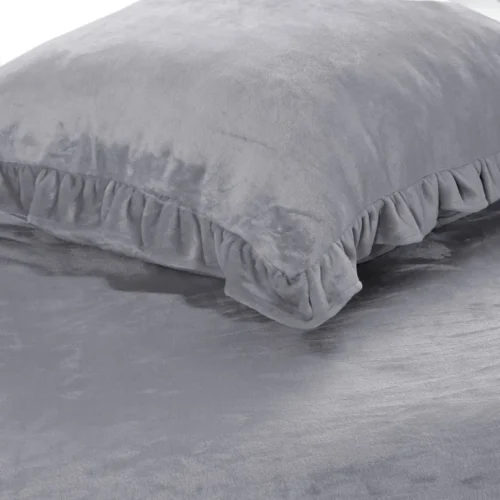 810px_PGI-03e Microvezel Teddy beddengoed met Ruches Lichtgrijs