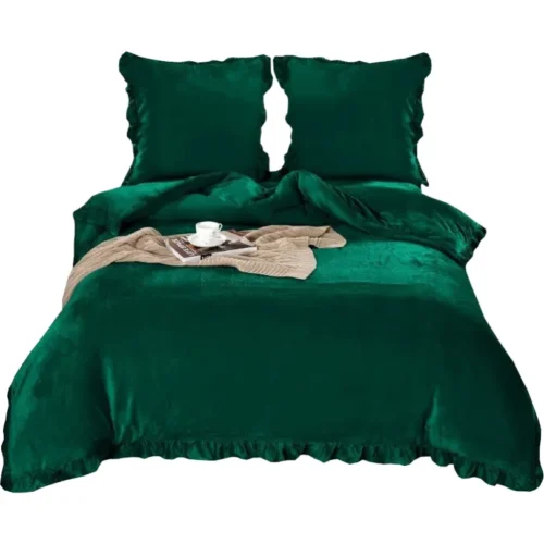 810px_PGI-04a Microvezel Teddy beddengoed met Ruches Groen