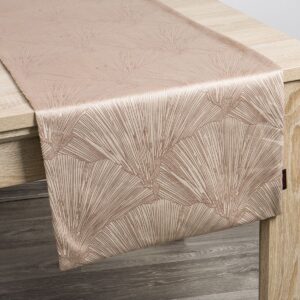 Fluwelen Tafelloper met Bloemen - Beige