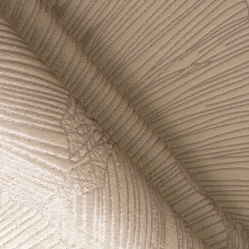 Fluwelen Tafelloper met Bloemen - Beige