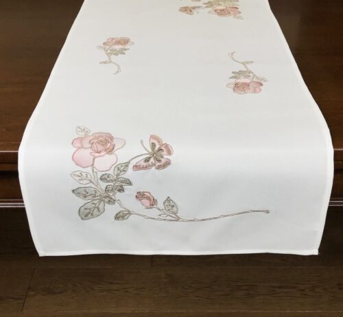 Loper met borduursel wit OH-154-A