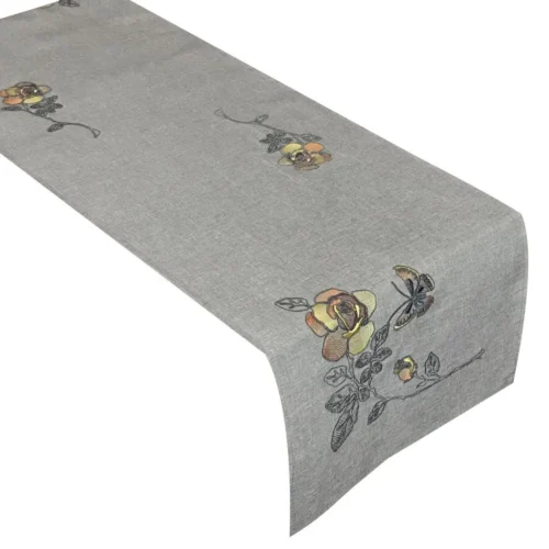 OH-154-B-40x140-www Loper met borduursel grijs OH-154-B