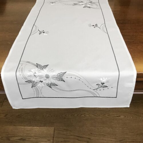 OH-158-A-55x120 Loper met borduursel wit OH-158-A
