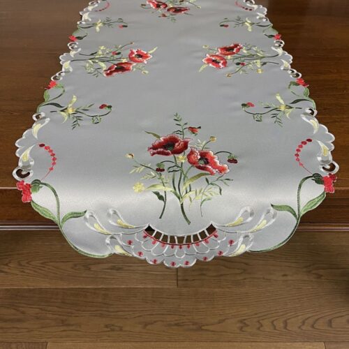 OH-203-B-60x120 Grijze Borduuroverlay Bloemen