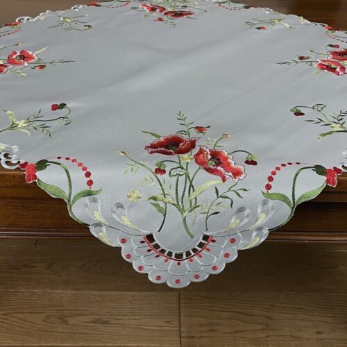 OH-203-B-85x85 Grijze Borduuroverlay Bloemen
