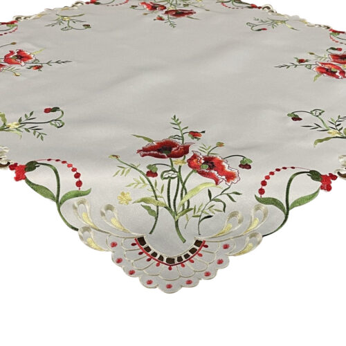 Geborduurde Overlay Bloemen Ecru