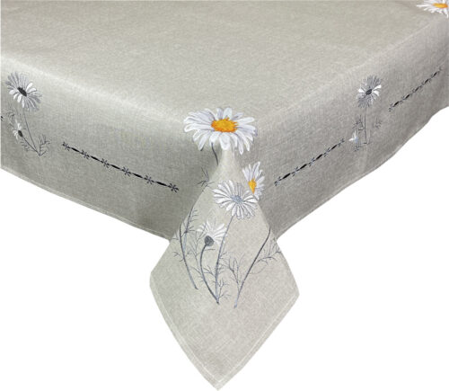 OH-238-B-110 Grijs Tafelkleed Bloemen