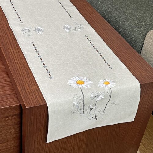 OH-238-B-40x140 Loper met Bloemen - Grijs
