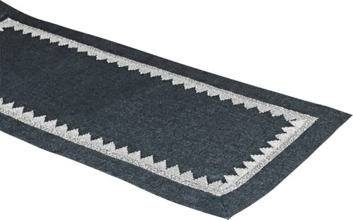 OH-253-C-b Tafelloper met glanzende draad en applicatie grafiet OH-253-C