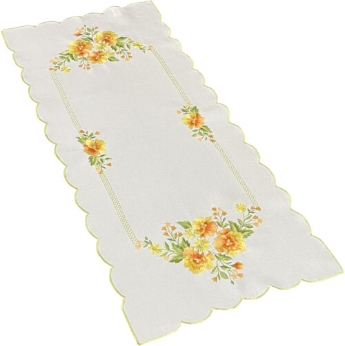 OH259-01-40x85 Geborduurde gele viooltjesloper OH259-01