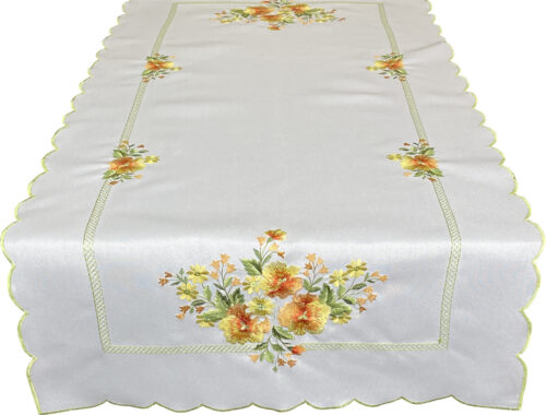 OH259-01-60x120 Geborduurde gele viooltjesloper OH259-01
