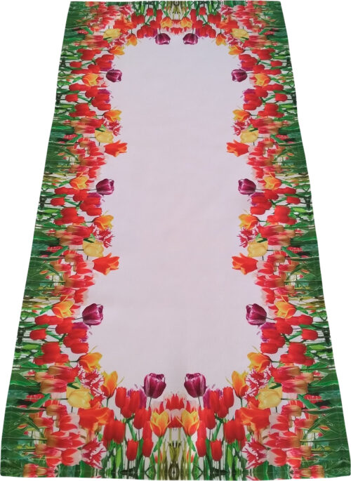 OHA-001-A-B Tafelloper met tulpenprint OHA-001-A