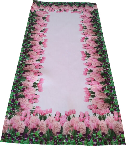 OHA-002-40-85 Tafelloper met print van tulpen en hyacinten OHA-002-A