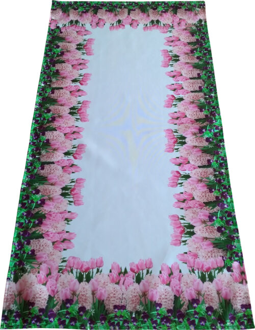OHA-002-A-60-120 Tafelloper met print van tulpen en hyacinten OHA-002-A