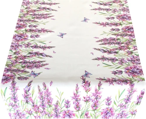 Rechthoekige tafelloper met bloemenprint OHA11-1