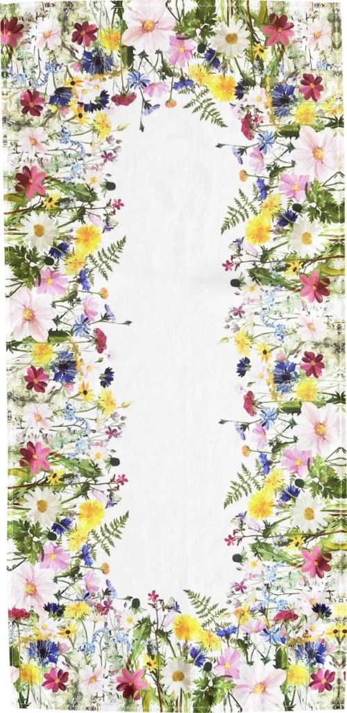 Rechthoekige tafelloper met wilde bloemenprint OHA15-1