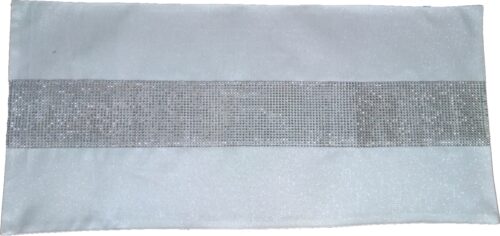 OHD01-1a Tafelloper met glanzende draad en zirkonen wit OHD01-1
