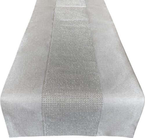 OHD01-2b Tafelloper met glanzende draad en zirkonen grijs OHD01-2
