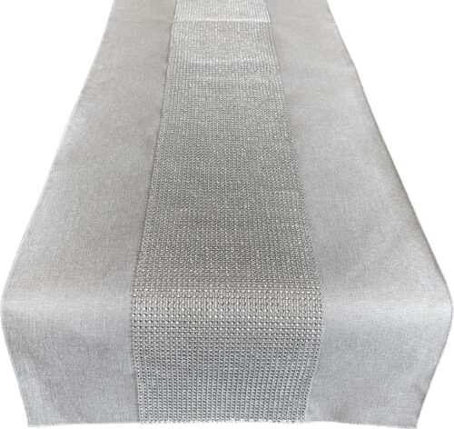 OHD01-2d Tafelloper met glanzende draad en zirkonen grijs OHD01-2